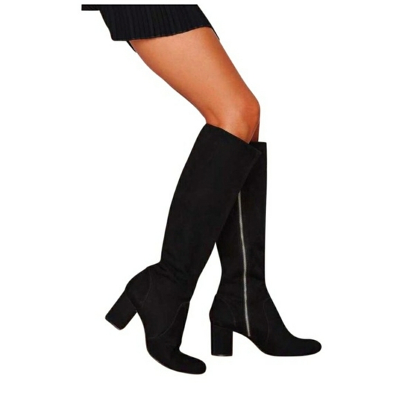 Sexy Chic SCHUTZ x Free People Black Suede Boots - Picture 2 of 16